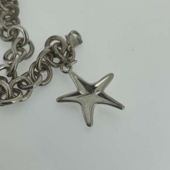 Authentic Tiffany & Co. Sterling Silver Turquoise Starfish Heavy Bracelet 7.25” - Picture 7 of 9